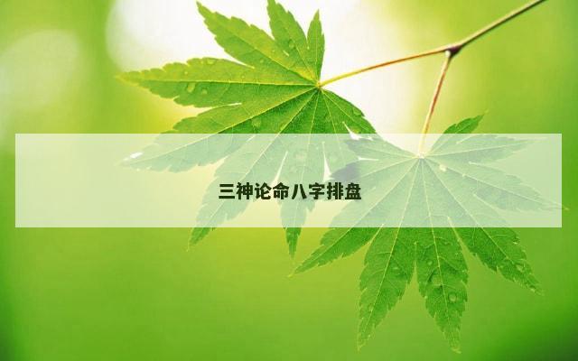 三神论命八字排盘