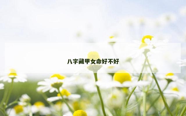 八字藏甲女命好不好