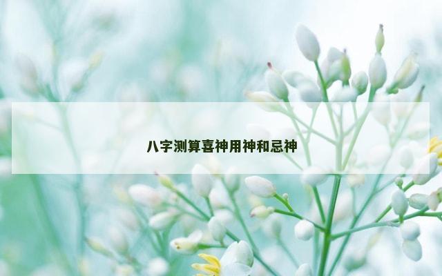 八字测算喜神用神和忌神