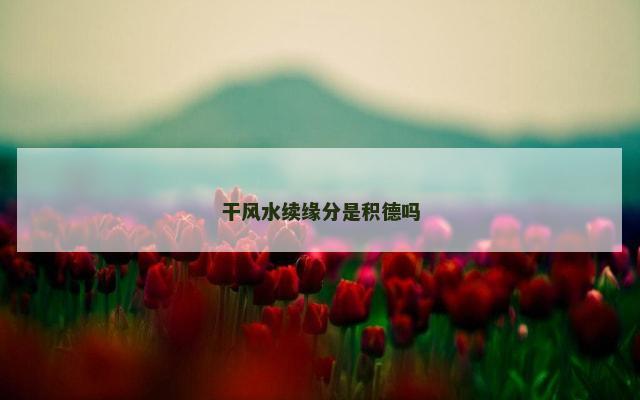 干风水续缘分是积德吗
