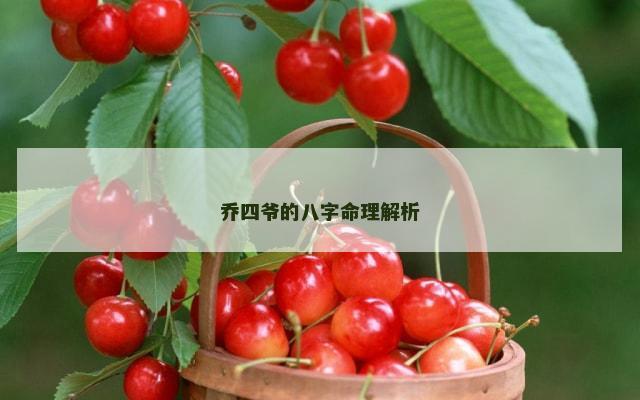 乔四爷的八字命理解析
