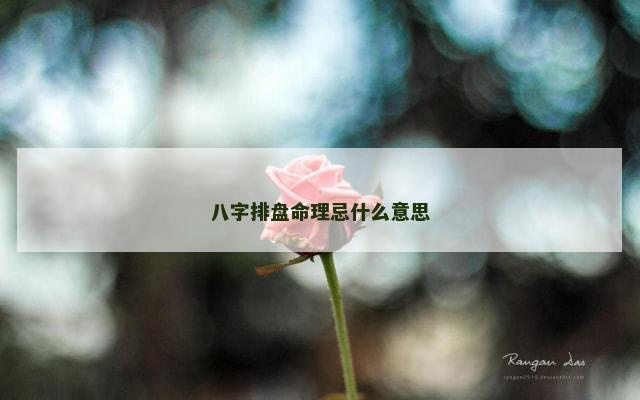 八字排盘命理忌什么意思