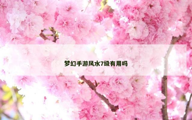 梦幻手游风水7级有用吗