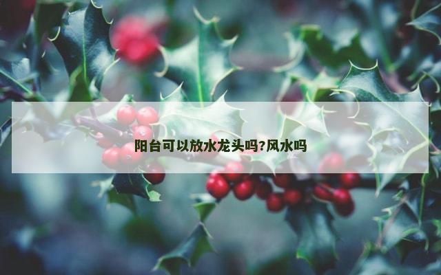 阳台可以放水龙头吗?风水吗
