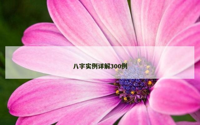 八字实例详解300例