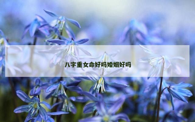 八字重女命好吗婚姻好吗