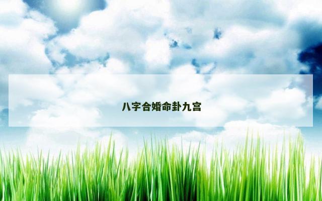 八字合婚命卦九宫