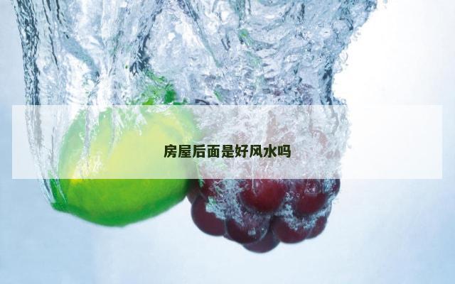 房屋后面是好风水吗