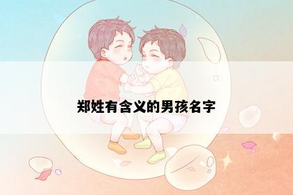 郑姓有含义的男孩名字