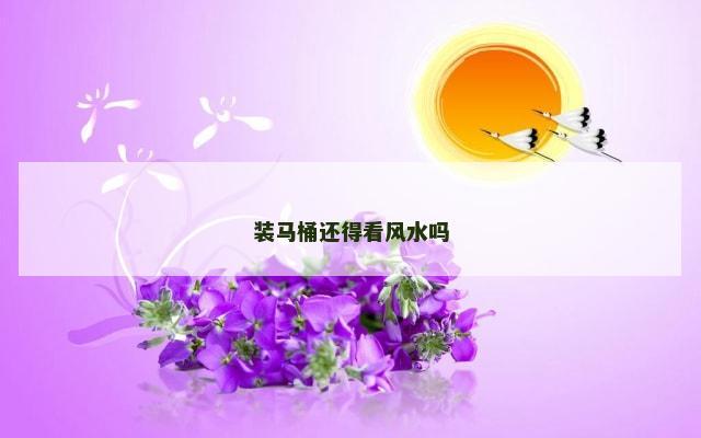 装马桶还得看风水吗