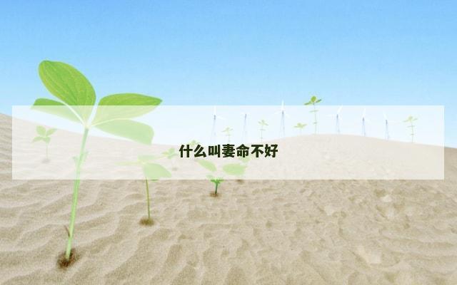 什么叫妻命不好