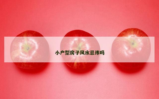 小户型房子风水忌讳吗