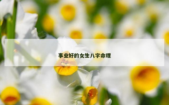 事业好的女生八字命理