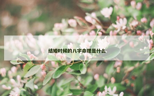 结婚时候的八字命理是什么