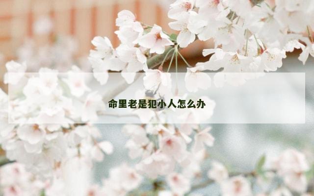 命里老是犯小人怎么办