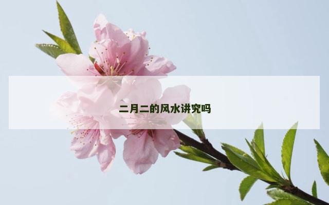 二月二的风水讲究吗