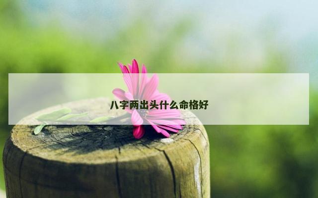 八字两出头什么命格好
