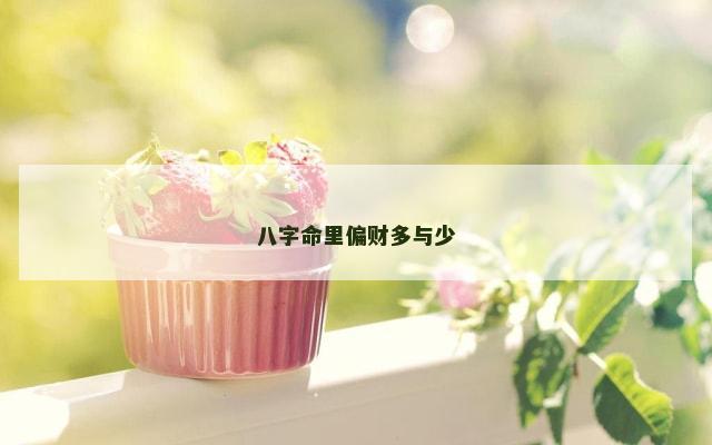 八字命里偏财多与少
