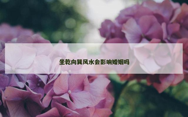 坐乾向巽风水会影响婚姻吗