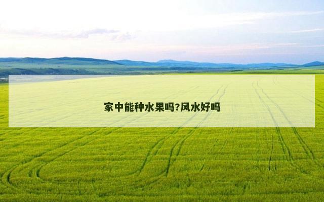 家中能种水果吗?风水好吗