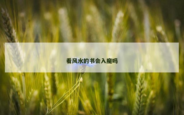 看风水的书会入魔吗