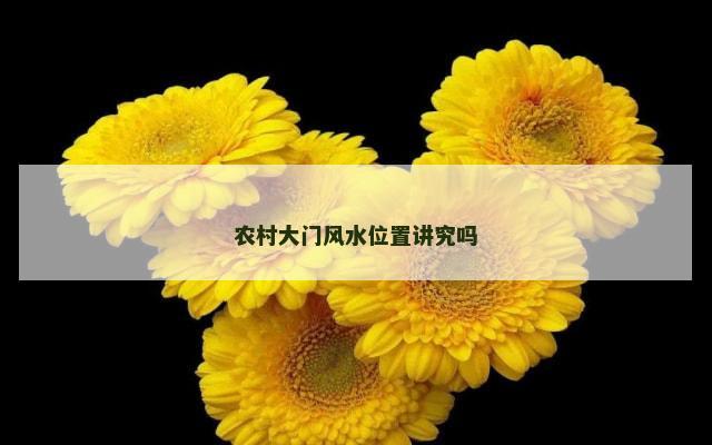农村大门风水位置讲究吗