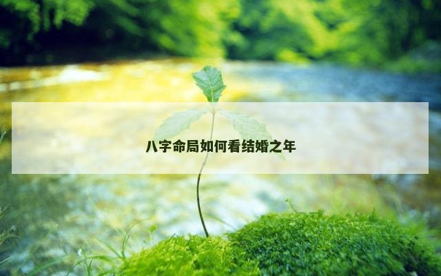 八字命局如何看结婚之年