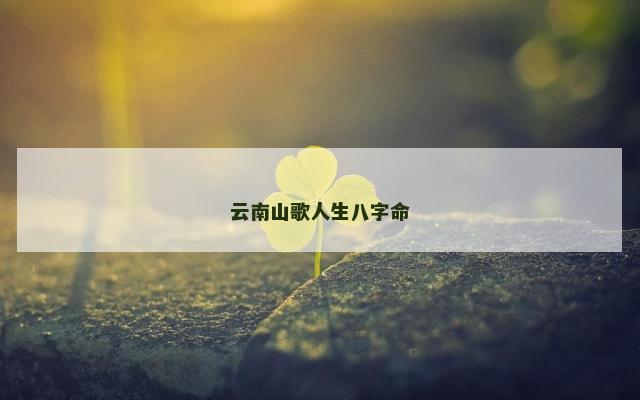 云南山歌人生八字命