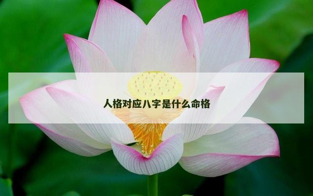 人格对应八字是什么命格