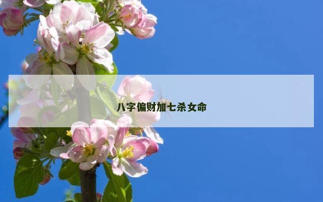 八字偏财加七杀女命