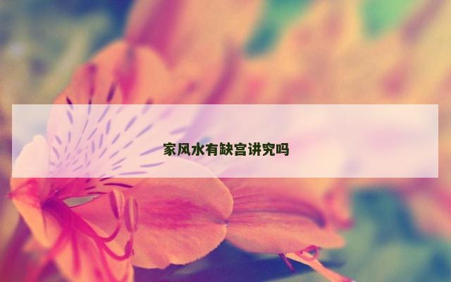 家风水有缺宫讲究吗
