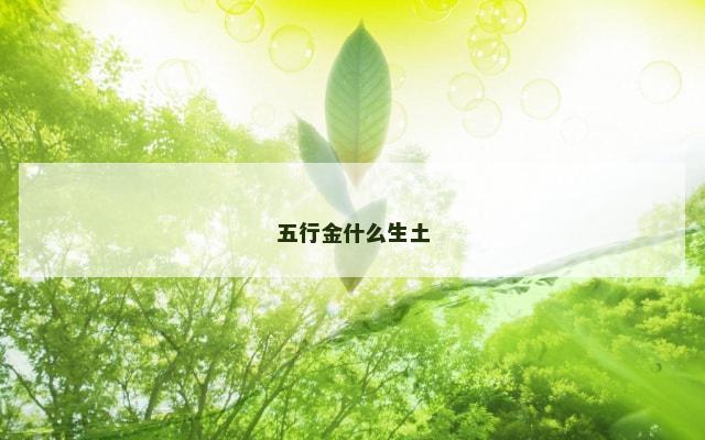 五行金什么生土