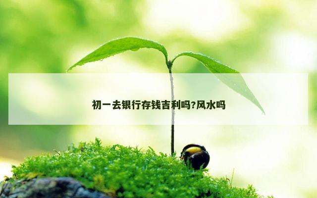 初一去银行存钱吉利吗?风水吗