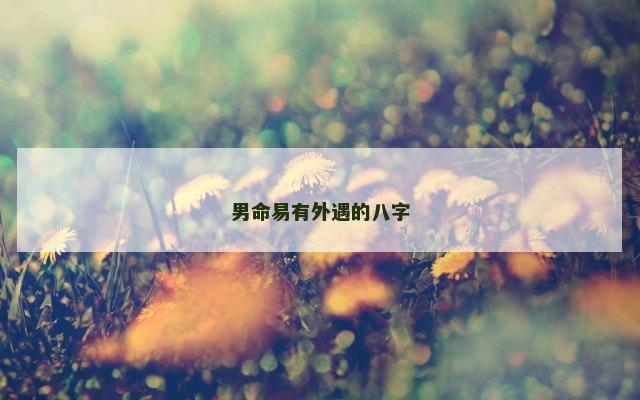 男命易有外遇的八字