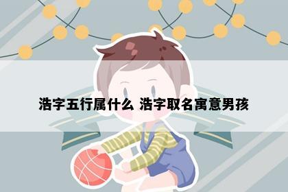 浩字五行属什么 浩字取名寓意男孩