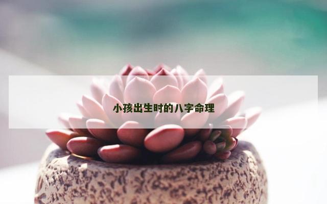 小孩出生时的八字命理