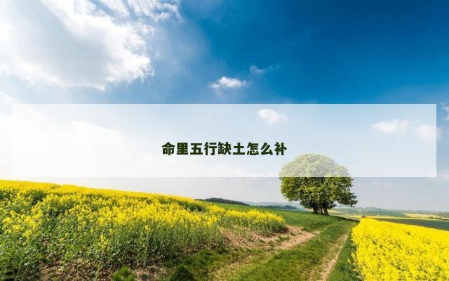 命里五行缺土怎么补