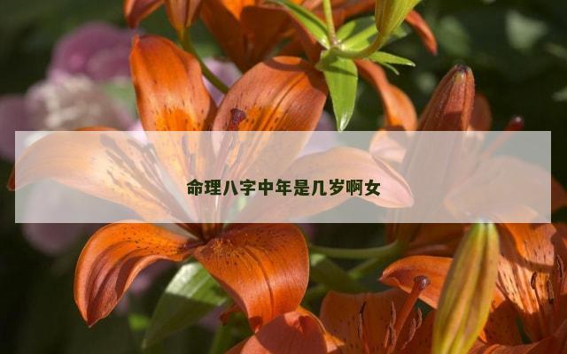 命理八字中年是几岁啊女