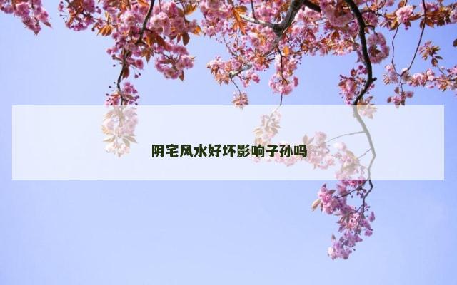 阴宅风水好坏影响子孙吗