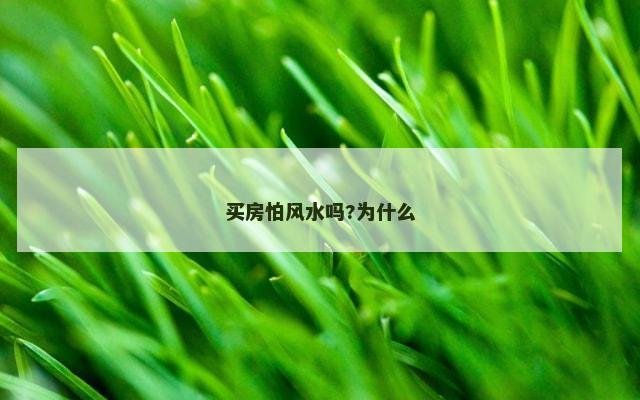 买房怕风水吗?为什么