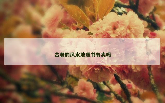 古老的风水地理书有卖吗