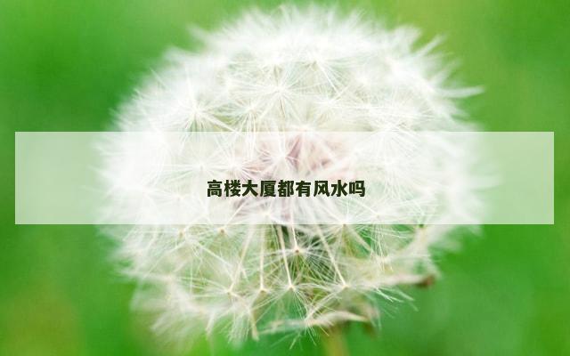 高楼大厦都有风水吗