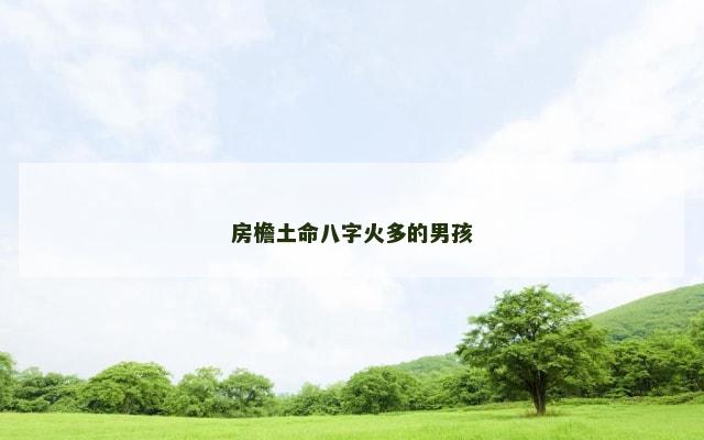 房檐土命八字火多的男孩