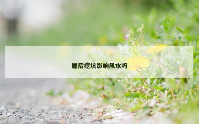 屋后挖坑影响风水吗