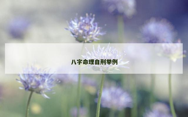 八字命理自刑举例