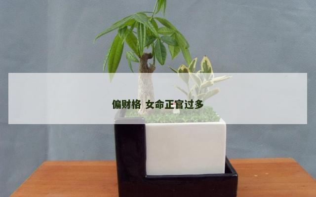偏财格 女命正官过多