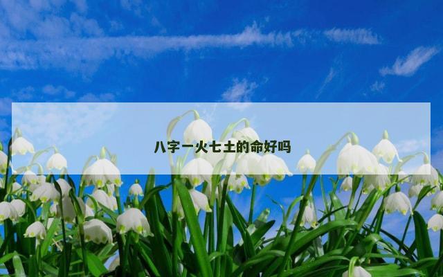 八字一火七土的命好吗