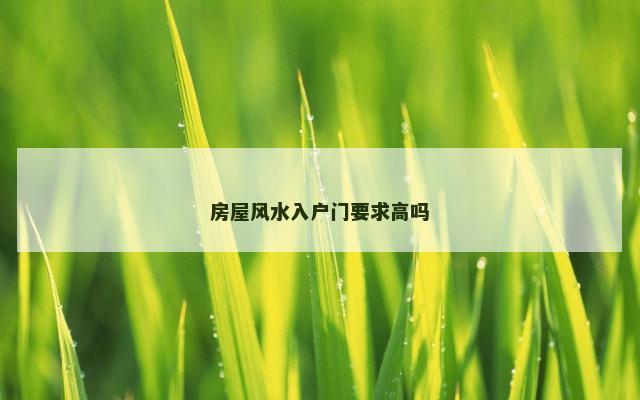 房屋风水入户门要求高吗