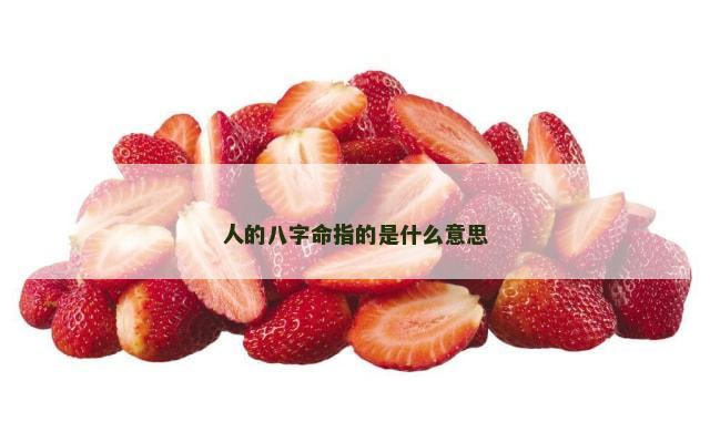 人的八字命指的是什么意思