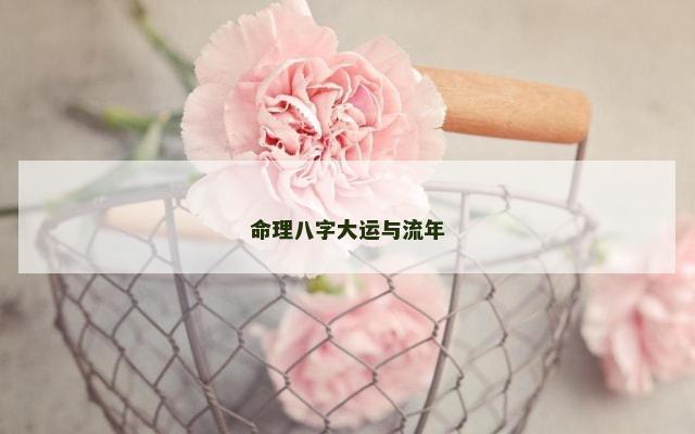 命理八字大运与流年